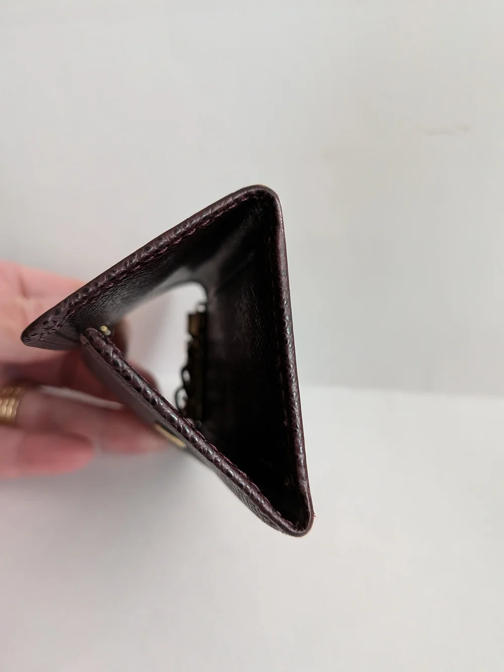 Louis Vuitton Burgundy Textured Leather Key Case